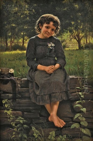 Daisy Oil Painting by John George Brown