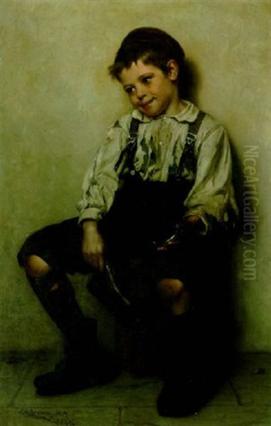 The Boot Black (leisure Moments) Oil Painting by John George Brown