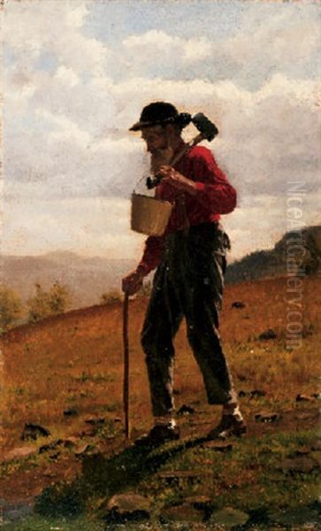 Return From The Field Oil Painting by John George Brown