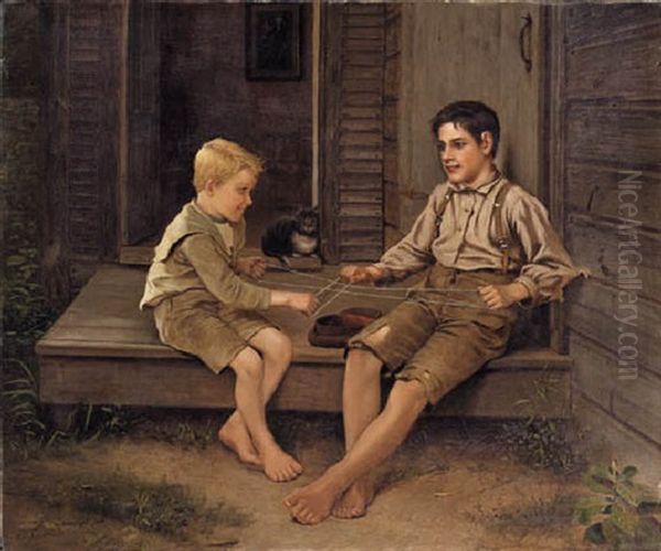 See-sawing Oil Painting by John George Brown