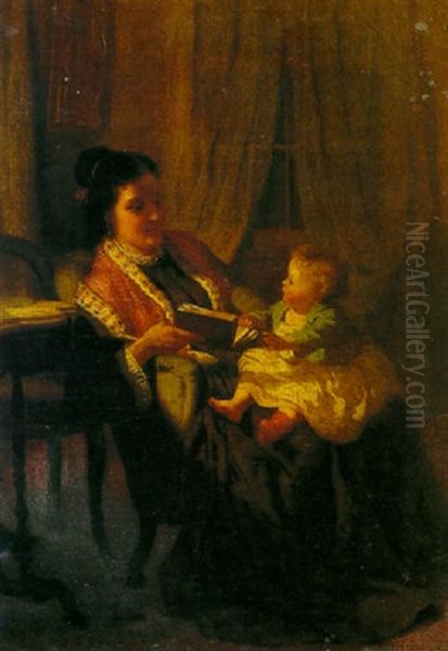 Storytime Oil Painting by John George Brown