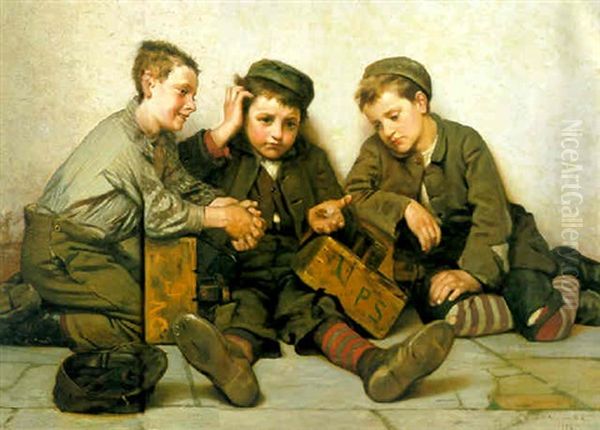 Short Oil Painting by John George Brown