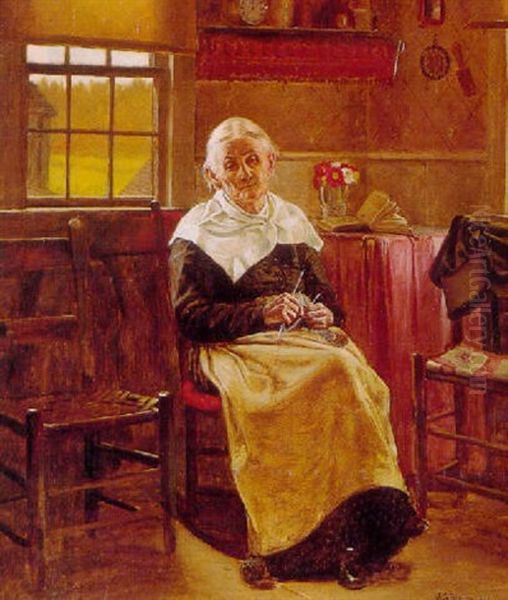 Dear Old Granny Oil Painting by John George Brown