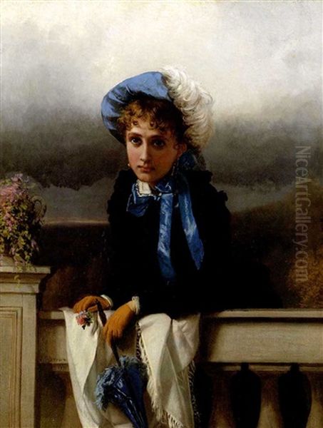 Waiting For Her Suitor Oil Painting by John George Brown