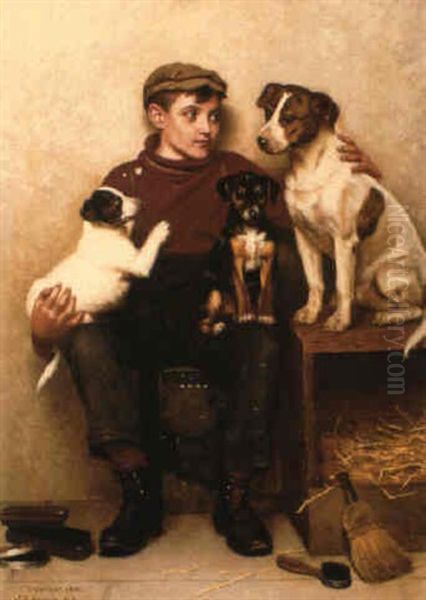 His Three Companions Oil Painting by John George Brown