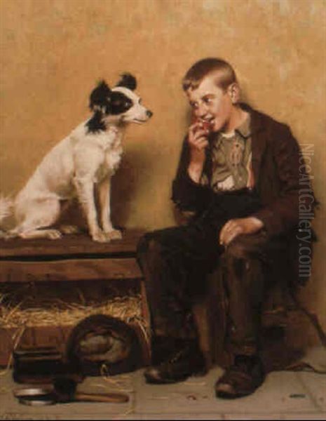 Wishful Thinking Oil Painting by John George Brown