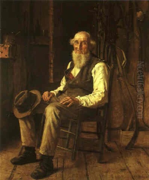 Moment's Contemplation Oil Painting by John George Brown