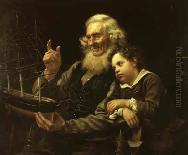 Story Of The Sea Oil Painting by John George Brown