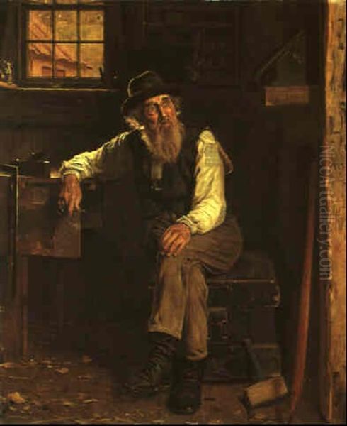 Living In The Past Oil Painting by John George Brown