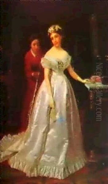 Wedding Dress Oil Painting by John George Brown