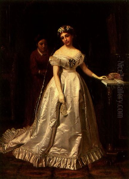 Wedding Dress Oil Painting by John George Brown