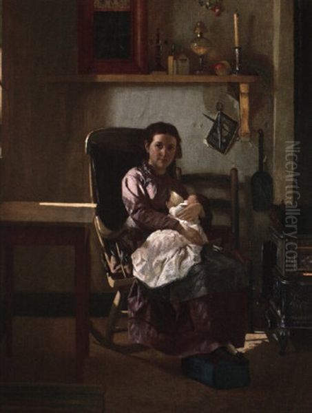 The Young Mother Oil Painting by John George Brown