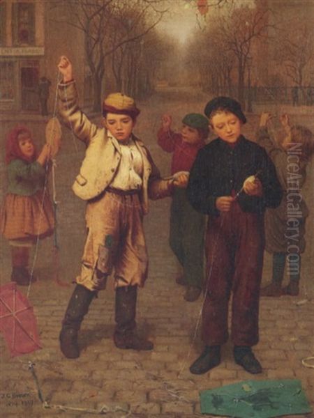 Can't Raise The Wind Oil Painting by John George Brown