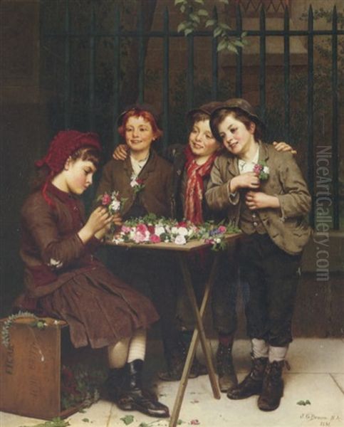 Tough Customers Oil Painting by John George Brown