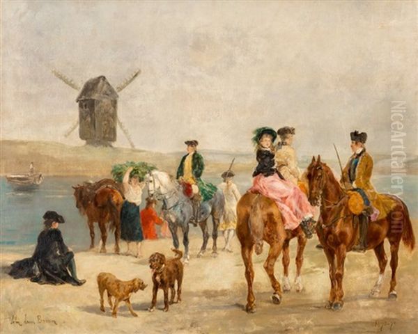 Waiting For The Ferry, 1878-79 Oil Painting by John Lewis Brown