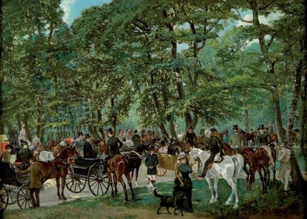 Au Bois De Boulogne Oil Painting by John Lewis Brown