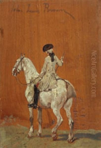 Cavalier En Costume Louis Xv Oil Painting by John Lewis Brown