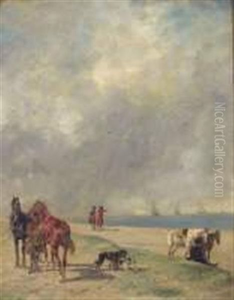 Les Armateurs Au Bord De Mer Oil Painting by John Lewis Brown