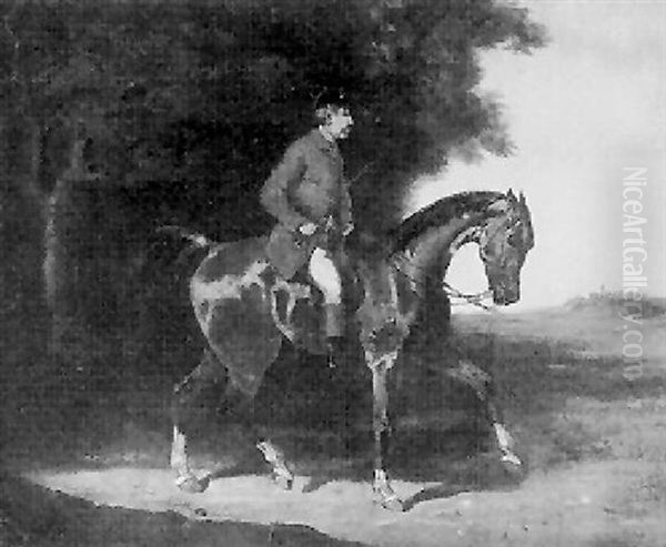 Portrait D'un Chasseur A Cheval Oil Painting by John Lewis Brown