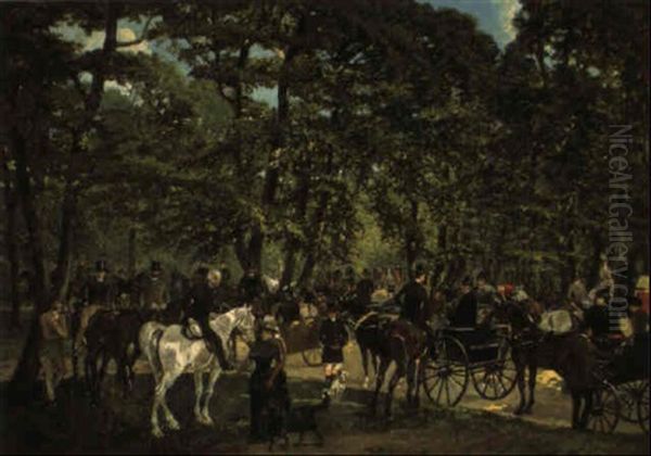 Dans Le Bois De Bologne Oil Painting by John Lewis Brown