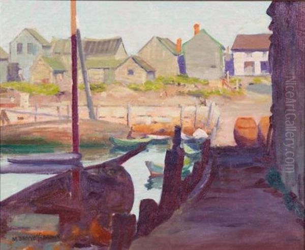 Bearskin Neck, Rockport Oil Painting by M. Bennett Brown