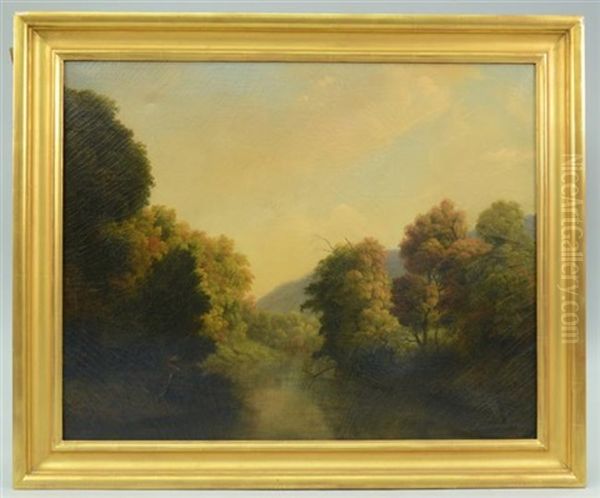 View On Mohawk From Fungeson's Bridge Oil Painting by Mannevillette Elihu Dearing Brown