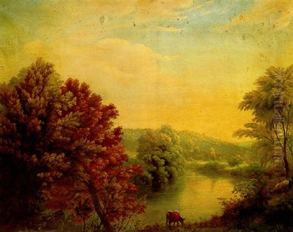 View On Mohawk From Frankford Road Oil Painting by Mannevillette Elihu Dearing Brown