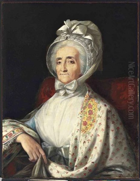 Portrait Of A Lady (mrs. Partridge?) Oil Painting by Mather Brown