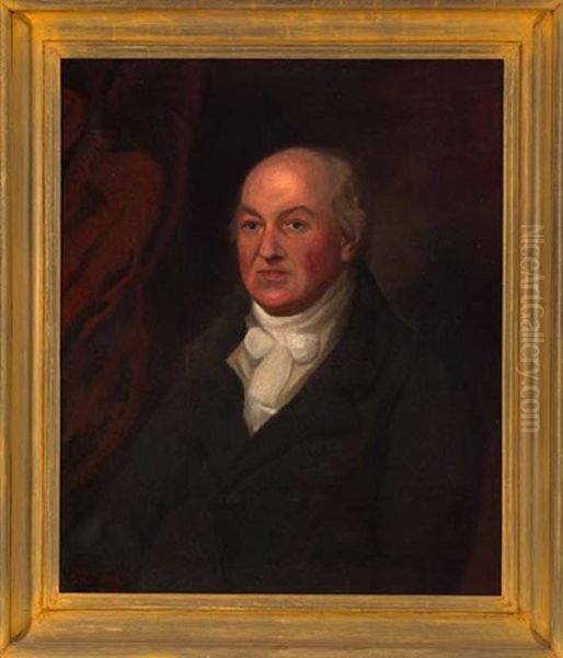 Portrait Of A Gentleman Wearing A Black Coat Oil Painting by Mather Brown