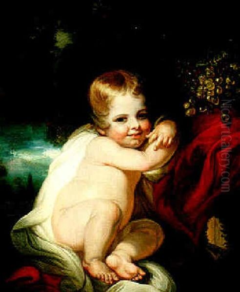 Portrait Of A Child As Bacchus Oil Painting by Mather Brown