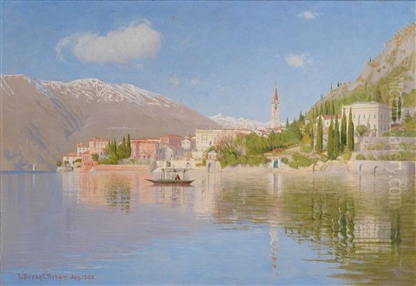 Blick Auf Varenna Am Comer See Oil Painting by T. Bryant Brown