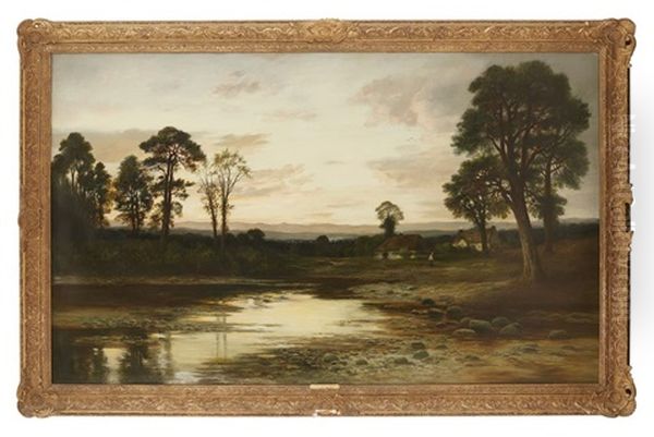 On The River Nethy, Strathspey, Evening Oil Painting by William Beattie Brown