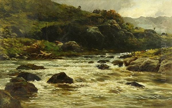 On The Black Water, Rosshire Oil Painting by William Beattie Brown