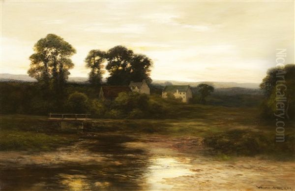 Cansernie Hill, Strathtay Evening Oil Painting by William Beattie Brown