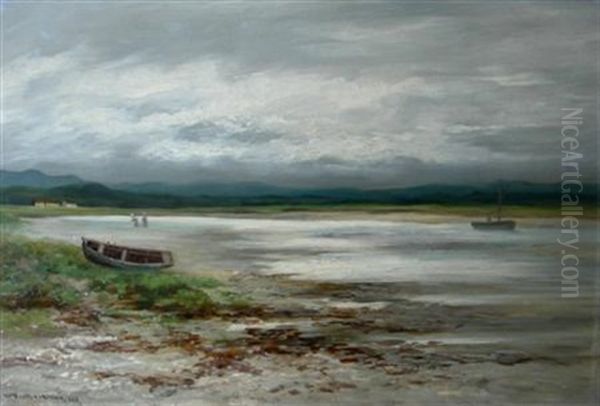 On The Moray Firth, The Mouth Of The Findock Oil Painting by William Beattie Brown