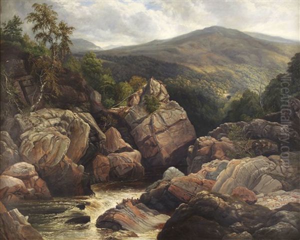 The Soldier's Leap, Killiecrankie Oil Painting by William Beattie Brown