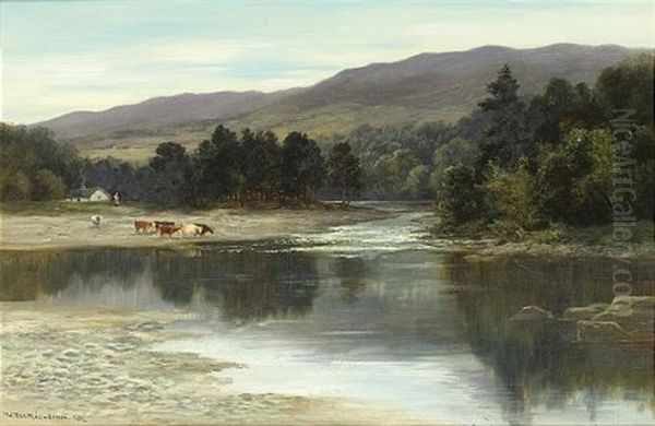 On The River Tummel, Perthshire Oil Painting by William Beattie Brown