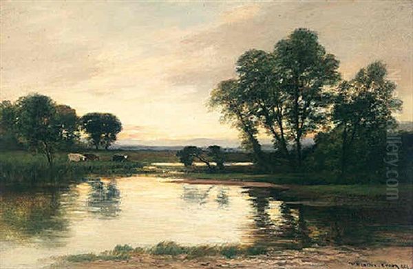 On The River Tay, Perthshire Oil Painting by William Beattie Brown