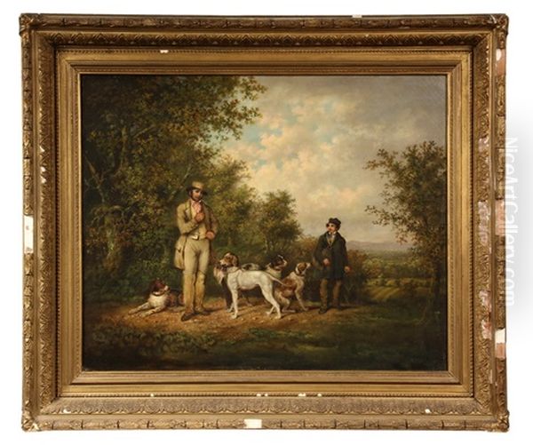 Southern Hunting Scene, Unsigned Oil Painting by William Garl Brown