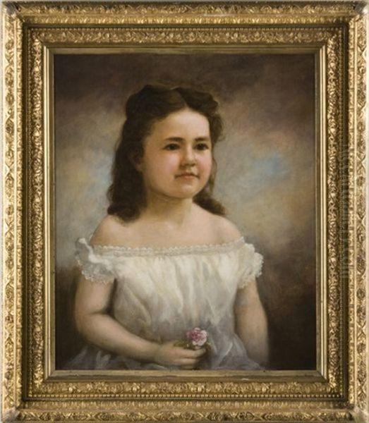 Portrait Of A Young Girl Oil Painting by William Garl Brown