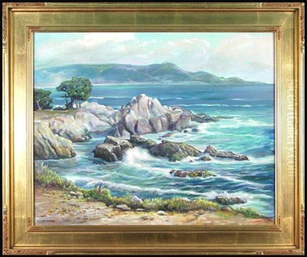 At Monterey Coast Oil Painting by William Joseph Brown