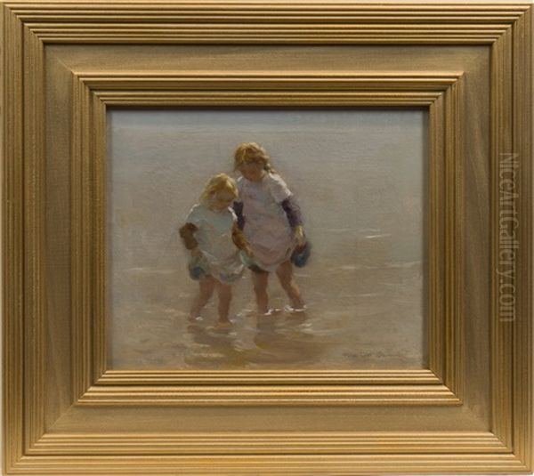 The Young Paddlers Oil Painting by William Marshall Brown