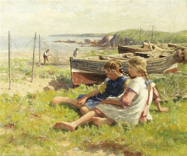 The Fisherman's Daughters Oil Painting by William Marshall Brown