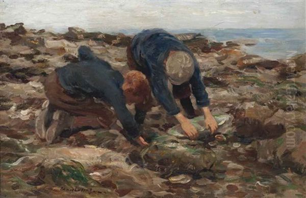 The Cockle Pickers Oil Painting by William Marshall Brown