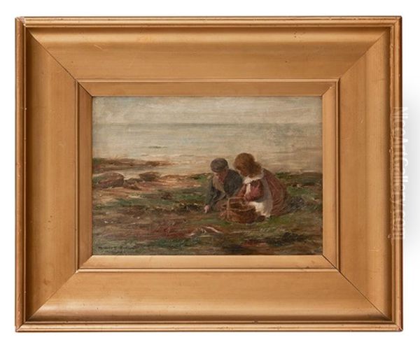 Collecting Mussels Oil Painting by William Marshall Brown