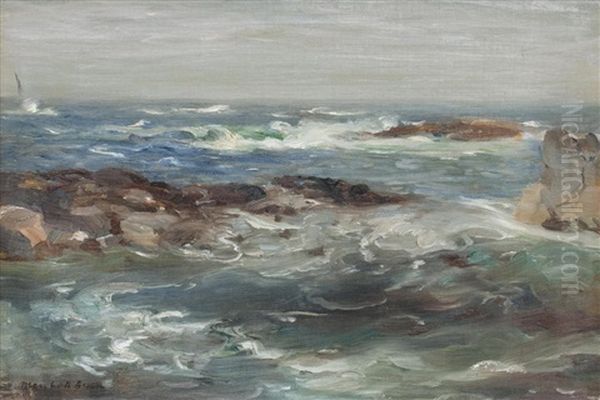 Berwickshire Coast Oil Painting by William Marshall Brown