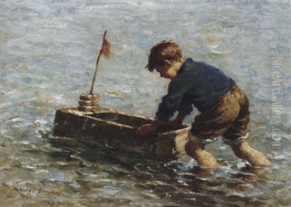 The Motor Boat Oil Painting by William Marshall Brown