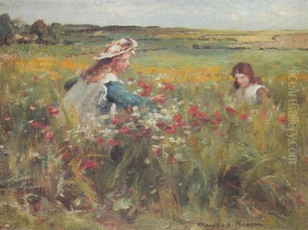 Picking Poppies Oil Painting by William Marshall Brown