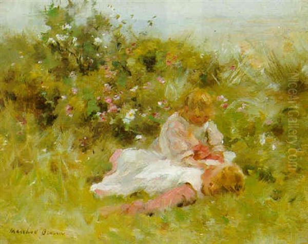 Children Resting After Play Oil Painting by William Marshall Brown