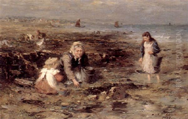 Gathering Shellfish Oil Painting by William Marshall Brown